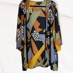 Bob Mackie Wearable Art Abstract Kimono Robe 2X